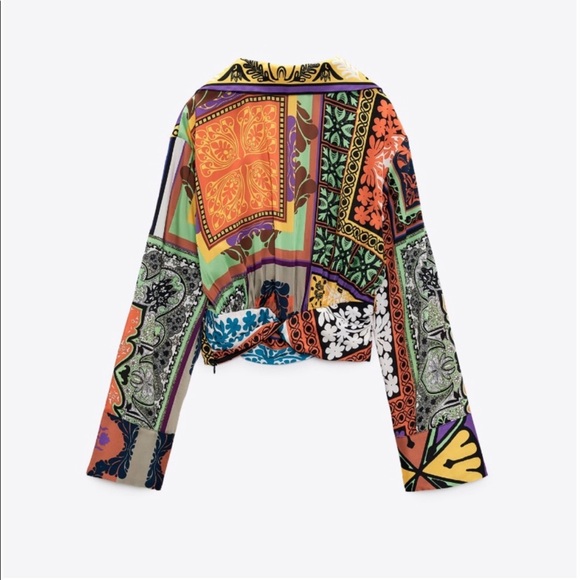Zara Other Nwt Zara 2 Piece Cropped Printed Blouse And Knotted
